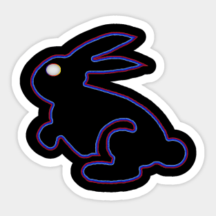 Neon Black Rabbit of the Future With the shows name title Sticker